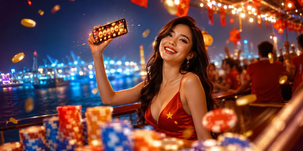 Người chơi tại Hải Phòng thử vận may với slots tại chợ đêm sầm uất dưới ánh đèn neon